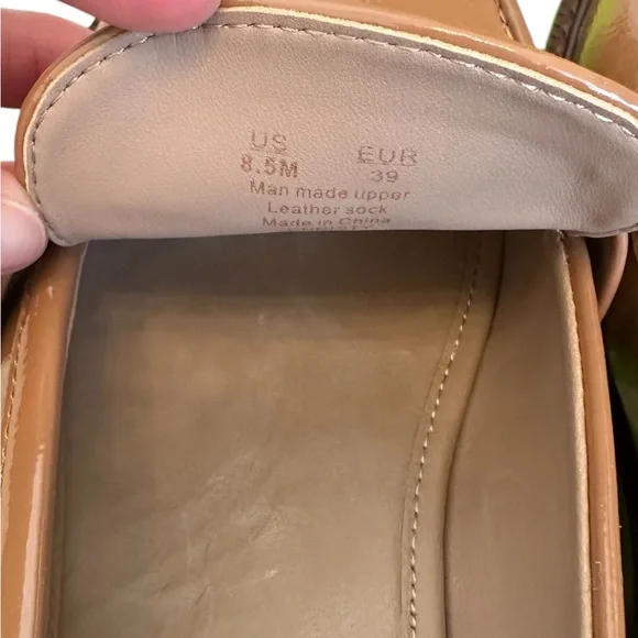 SAM EDELMAN Christy Patent Leather Loafers Camel Gold Size Women 8.5 M $150 MSRP - Picture 14 of 16